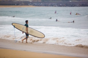 surfer entering